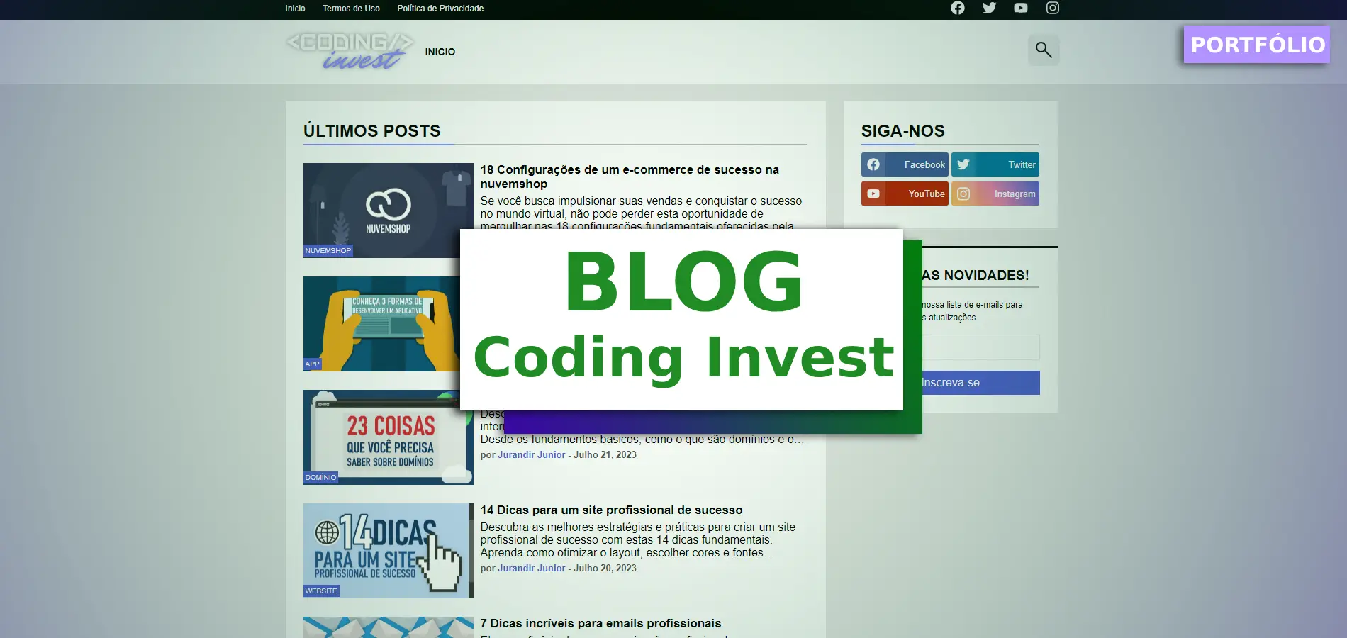 Projeto Blog Coding Invest